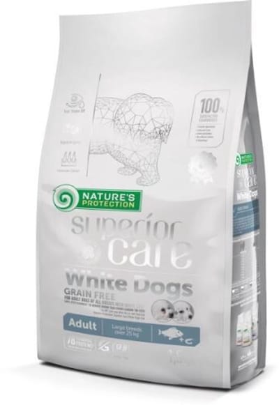 Nature's Protection Superior Care - Witte hond - Grote rassen - volwassen - Graanvrij met witte vis - 1,5kg