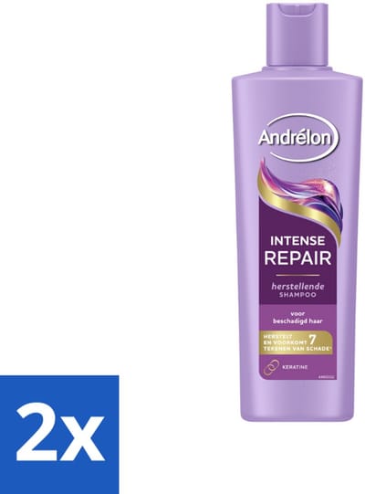 2 x Andrélon – Shampoo – Intense Repair – 250 ml - Haar Herstellen - Beschadigd Haar - Keratine Shampoo - Haar Beschermen - Haar Herstel