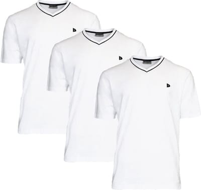 3-Pack Donnay - T-shirt (Jason) - Sportshirt - V- Hals shirt - Heren - White (001) - maat L