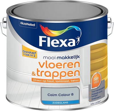 Flexa - Mooi Makkelijk Vloeren & Trappen Zijdeglans - Calm Colour 8 - Mengverf - 2,5 L