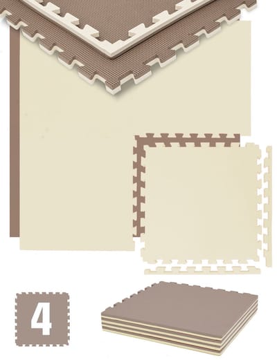 Fitnessmat 2 cm Dikte - Set 4 Tegels 50x50 cm EVA Schuim Kliksysteem - Vloerbescherming Thuisgym - Training Puzzelmat Schokabsorberend Comfort Krachttraining