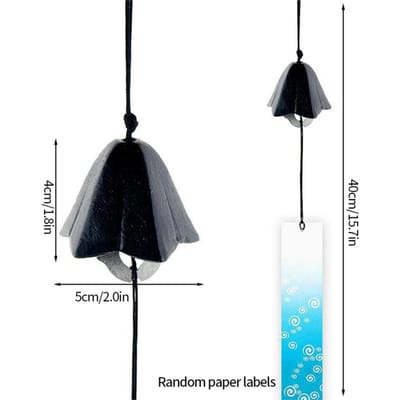 Japanse Stijl Windgongen Hangend Decor Landschapsklok Metalen Windgongen Buiten Decor Retro Klok Tuin Hangende Decoratie black