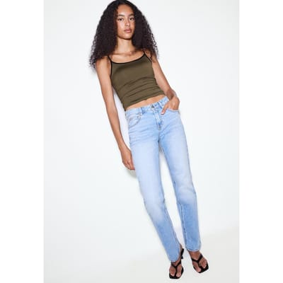 Stradivarius Polyamide top met cups en bandjes  Kaki XS