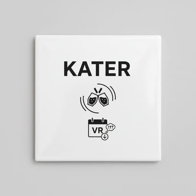 “Kater” Tegel – Grappige Kater & Drink Humor – Bar- & Keukendecoratie – Keramische Tegel 15 × 15 cm