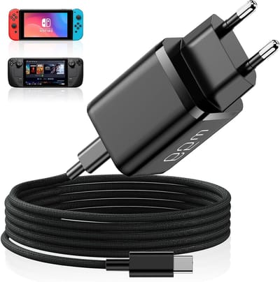 Draagbaar Oplaadstation voor Nintendo Switch 2 2025, Snel Opladen met USB-C Kabel, Ondersteunt Dock Modus en 15V3A Output