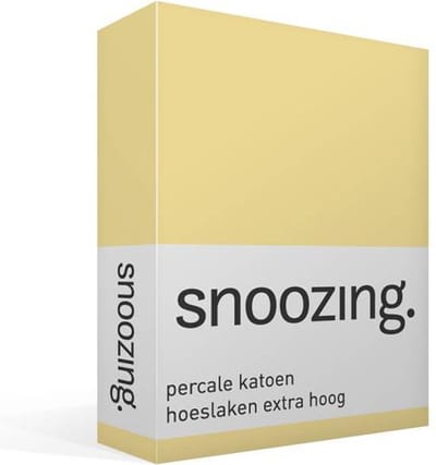 Snoozing - Hoeslaken - Extra hoog - Eenpersoons - 70x200 cm - Percale katoen - Geel