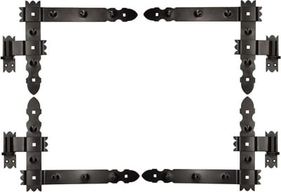 Hoekband met Klemmen - Raamsluitingband Deurband - Luiken Poorten Monteren - Gepoedercoat Roestvrij Staal - 400 x 300 mm - Zwart