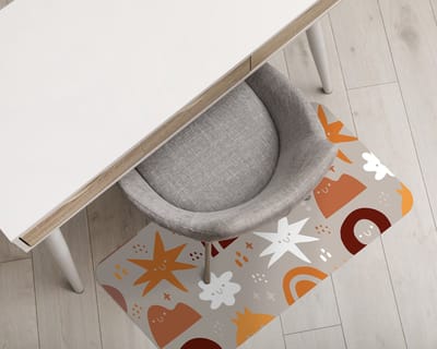Coloray Vloerbeschermer - Kindertekeningen Bureaustoel Vloerbeschermer - 120x90 cm - Veelkleurig Bureaustoelmat - Vloerbeschermer Vinyl - PVC Vloerbeschermer - Rechthoekige Mat - Abstracties Thema