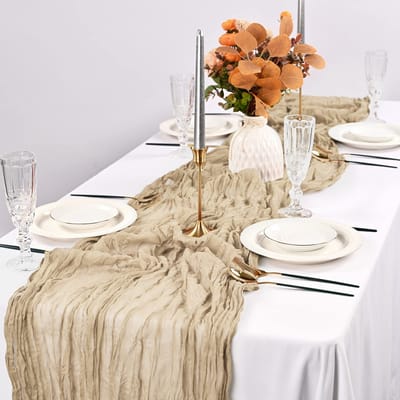 6 Stuks Groene Tafelloper Bruiloft Banket Boho Bruiloft Baby Bruidsdouche Decoratie Tafelloper Vakantie Banket Luxe Tafelkleed 6pcs-90x180cm