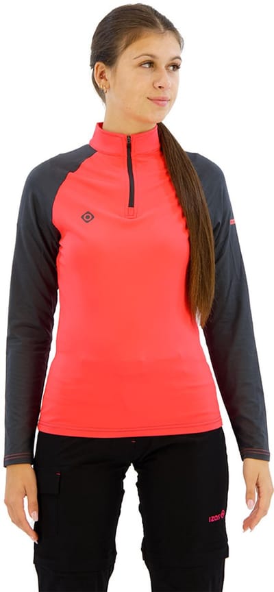 Izas Indus Half Rits Lange Mouw T-shirt Oranje,Roze S Vrouw