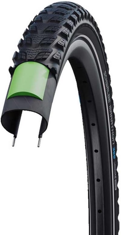 Fietsband - Draadband - Alle weersomstandigheden - GreenGuard bescherming - 28x2.15 inch - Zwart