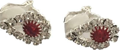 Petra's Sieradenwereld - Clipoorbel rood strass (264)