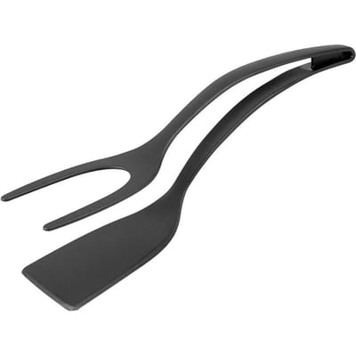 2-in-1 kookgerei Keukenaccessoires Pannenkoekenkookmachine Eispateltang Fliptang Nylon Clip Gadget Gereedschap Eetkamer zwart