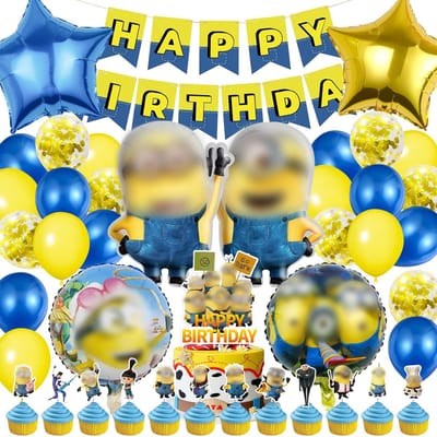 Dailygoods- Verjaardagsdecoratie 46 Stuks - Folieballonnen/Latexballonnen - Taarttopper/Grote Taarttopper - Banner - Themafeestaccessoires - Hoogwaardige Materialen - Feestdecoratie