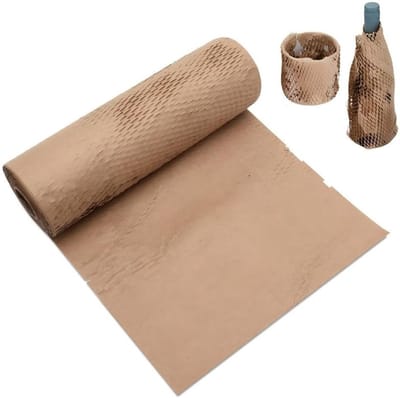 Verpakking met honingraatstructuur, 38 x 500 cm, bruin kraftpapier, ideaal voor verzending, verhuizing en bescherming van breekbare items