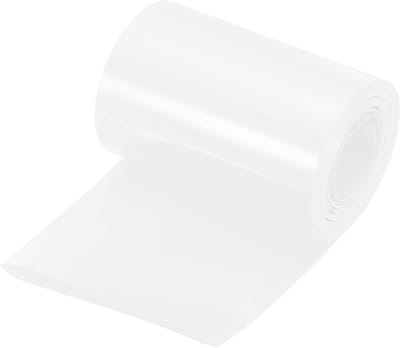 PVC krimpkous, 5,5 m lengte, 57 mm diameter, 90 mm platte brede isolatieslang, waterdichte beschermslang, krimpverhouding 2:1, krimpkous voor batterijbatterijenset, wit