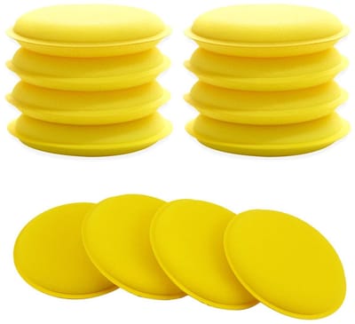 EXCITAT Polijst spons - Schoonmaakspons - Autopolijstpads - Foam applicator pads - Wax applicator sponzen - Voor het reinigen van auto's, voertuigen, autoglas - Geel - 12 stuks
