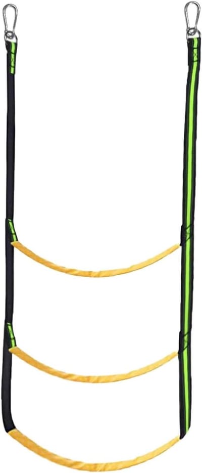 Touwladders Boot - Veilig Instappen - Watersport Accessoire - Inklapbaar Ontwerp - 98x40 cm - Fluorescerend Groen