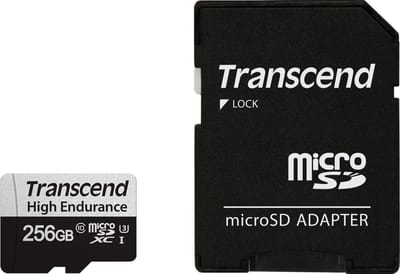 Transcend 350V High Endurance MicroSD/SD - 100MB/s - 256GB