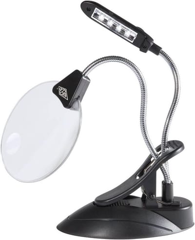 Vergrootglas met LED Verlichting en Klem - 2x & 4x Vergroting - Flexibele Hals - Ideaal voor Hobby en Precisiewerk