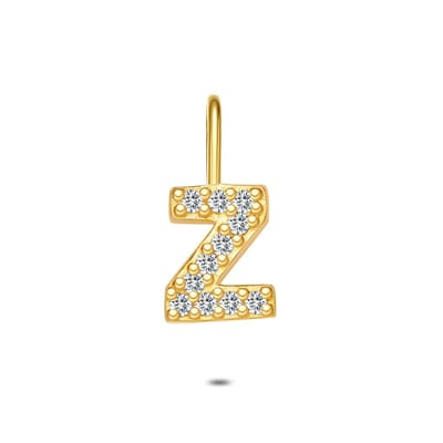 Twice As Nice Hanger in 18kt verguld zilver, letter Z met steentjes