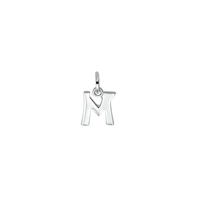 Zilver Gerhodineerde Hanger letter M 1330010