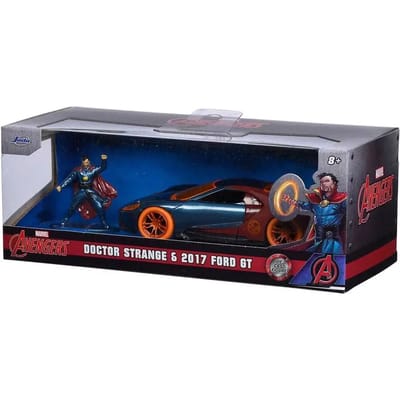Set van 6 autospellen met figuurtje Jada Toys Marvel 1/32 Doctor Strange Ford GT