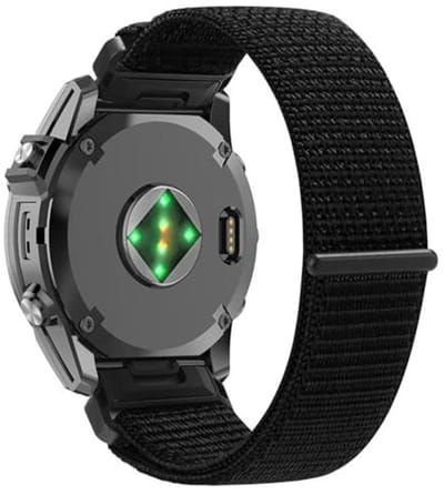 Nylon bandje - geschikt voor Garmin Fenix 5 (PLUS) / 6 (Pro) / 7 (Pro) / 8 (47 mm) / E (47 mm) / Epix (Pro) (2) 47 mm / Approach S60/S62/S70 47 mm / MARQ / Instinct 1/2/3 (45mm) - zwart