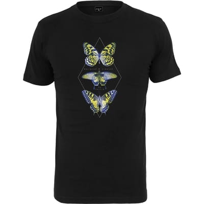 Mister Tee - Butterfly Night Heren T-shirt - XS - Zwart