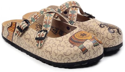 Goby Ethno Chic Clogs Dames - Vegan Leer - Handmade - Etnisch Print - Maat 35