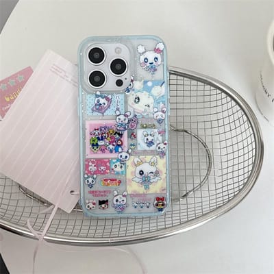 Coque de téléphone Kawaii Animaux Dessin Animé Pour iPhone 16 Pro 15 14 Pro Max Housse avec Cordon Chaîne Antichoc Mignonnes Coques 15Pro 16 Max Funda iPhone 15 Pro Max gray