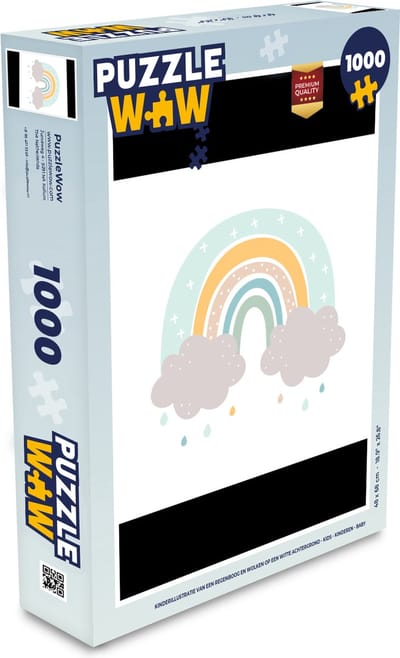 Puzzel Regenboog - Wolken - Regen - Kinderen - Pastel - Legpuzzel - Puzzel 1000 stukjes volwassenen