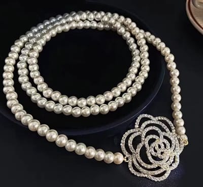 N3 Collecties Parelketting, stapelbaar, lang, veelzijdig, lichtgewicht, luxe, hoogwaardige trui-ketting