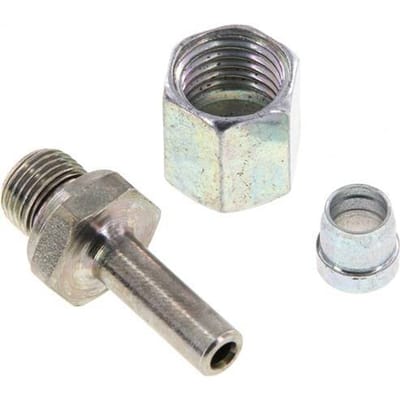 6L & G1/8'' Verzinkt Stalen Rechte Draaidoorvoer Buitendraad 315bar NBR Verstelbaar ISO 8434-1 [2 Stuks]