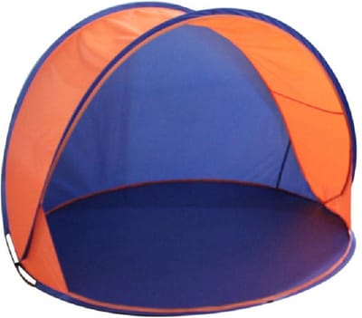 Gerkimex Beachshelter - blauw/oranje - 150 x 80 cm - pop-up strandtent - windscherm - Zon/wind bescherming voor kinderen