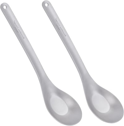 Titanium Lepel met Lange Handgreep 16.8cm - Ultralichte Camping Gereedschap voor Backpacking, Hiking en Outdoor Activiteiten (2 Pack)