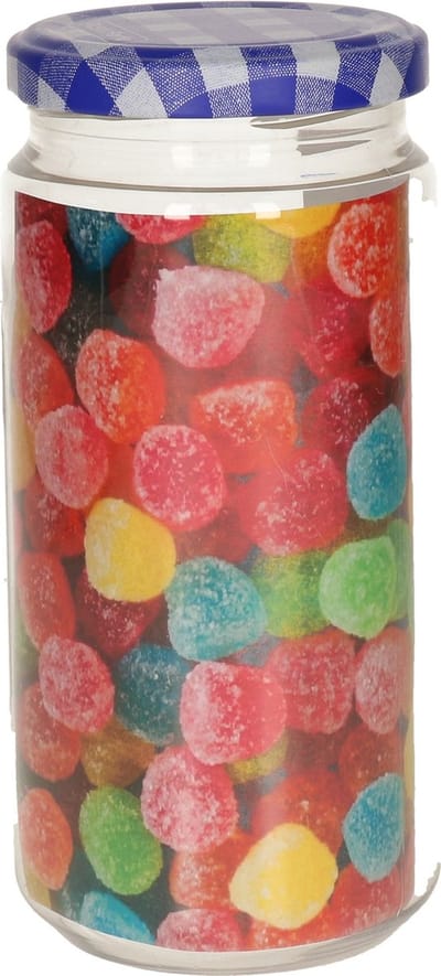 Plasticforte Weckpot/inmaakpot Classic - 550ml - kunststof - draaideksel - blauw - D7 x H16 cm