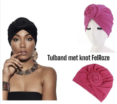 Cabantis Tulband met Knot - Hoofddeksel - Islamitisch - Tulband - Muts - Cabantis - Fel Roze