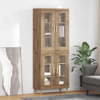 vidaXL - Highboard - Artisan - Eiken - 69,5 - x - 34 - x - 180 - cm - Bewerkt - hout