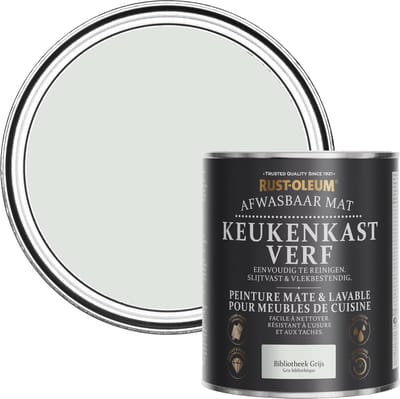 Rust-Oleum Grijs Afwasbaar Mat Keukenkastverf - Bibliotheek Grijs 750ml