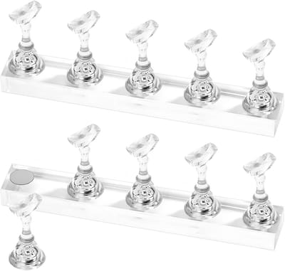 Magnetische nagelcapsulehouder set van 2, ideaal voor kunstnagels, manicure en nagelstyling, transparant en gebruiksvriendelijk