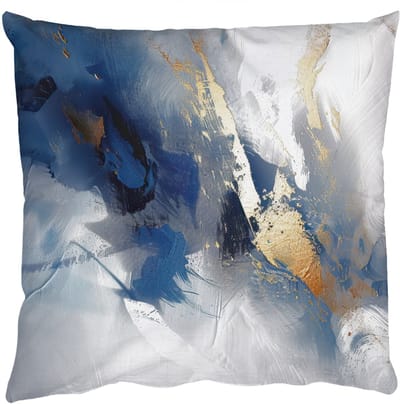 Sierkussens - Kussentjes Woonkamer - 50x50 cm - Blauw - Modern - Marmer - Abstract - Goud