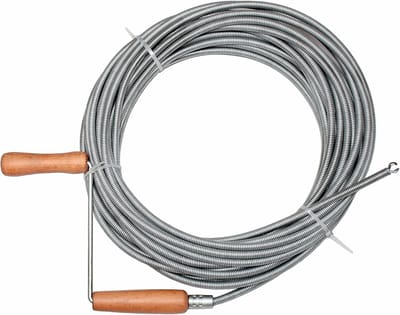 Pijpreinigingsspiraal, 10 m, met handslinger, buisreiniger, spiraal tegen verstopping, spiraal voor het reinigen van buizen, robuuste afvoerspiraal voor het reinigen van buizen, buisreinigingsas voor