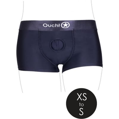 Ouch! by Shots - Vibrating Strap-on Boxer - XS/S - Black