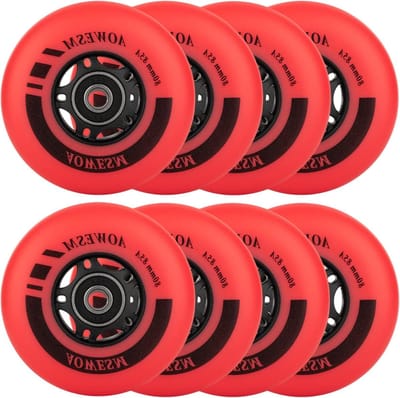Inline Skate Wielen - Schoenwielen Rollerblade - Buiten Skaten - Speciaal Samengesteld - 76 mm - Rood