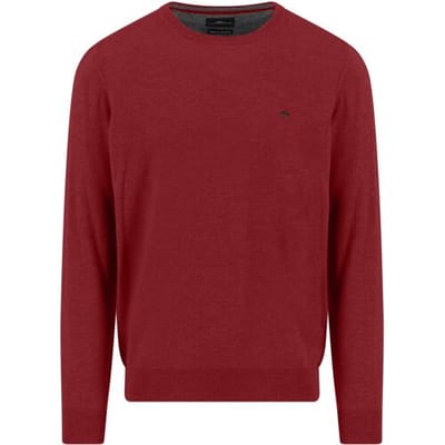Fynch-Hatton Trui O-Neck Merino Cashmere Garnet Red / male