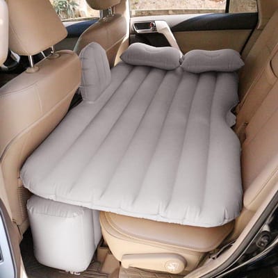 Auto opblaasbaar bed - Luchtbed achterbank - Comfortabel reizen - Snelle installatie - 135x80cm - Grijs