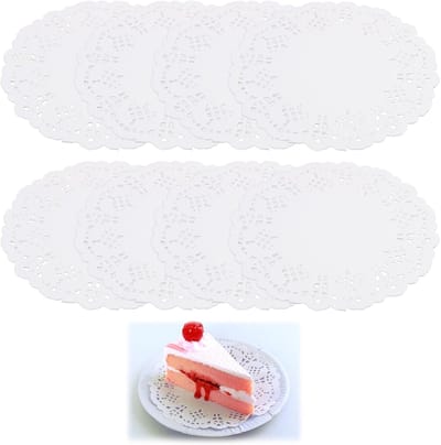 Set van 150 ronde papieren onderleggers van 11,5 cm, wegwerp tafelbedekking voor bruiloften, verjaardagen en desserts, ideaal voor taartdecoratie en feestelijke tafels.