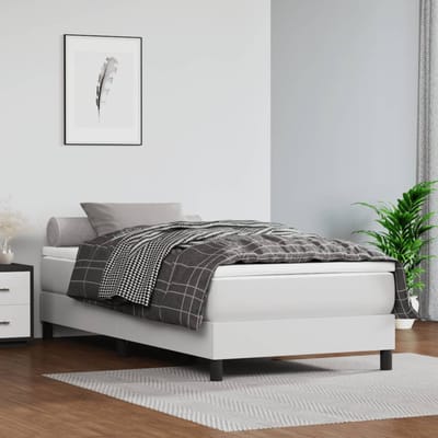 vidaXL - Boxspring - bed - kunstleer - wit - 100x200 - cm