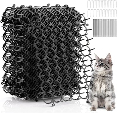 20 Delen Kat Afschrikmat, Anti-Kat Mat met Haringen en Kabelbinders | Compleet Set: 20 Koppelbare Matten + Haringen en Bindmiddelen. Zachte Spikes, Veilig voor Katten, Weerbestendig voor Tuin en Huis.